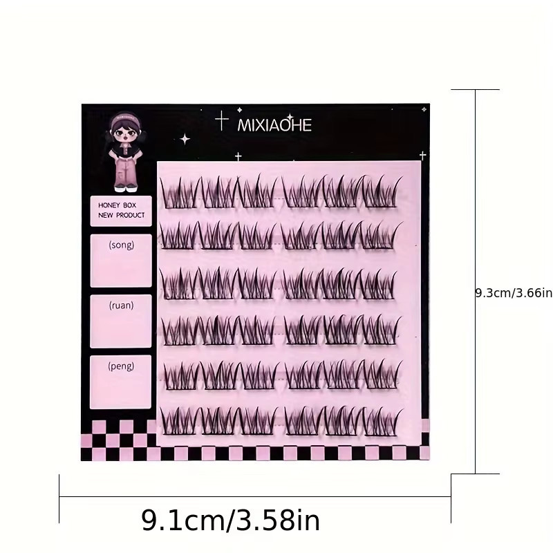 Mixiaohe Wimpern, 36 Cluster, Natürlich - Bild 6