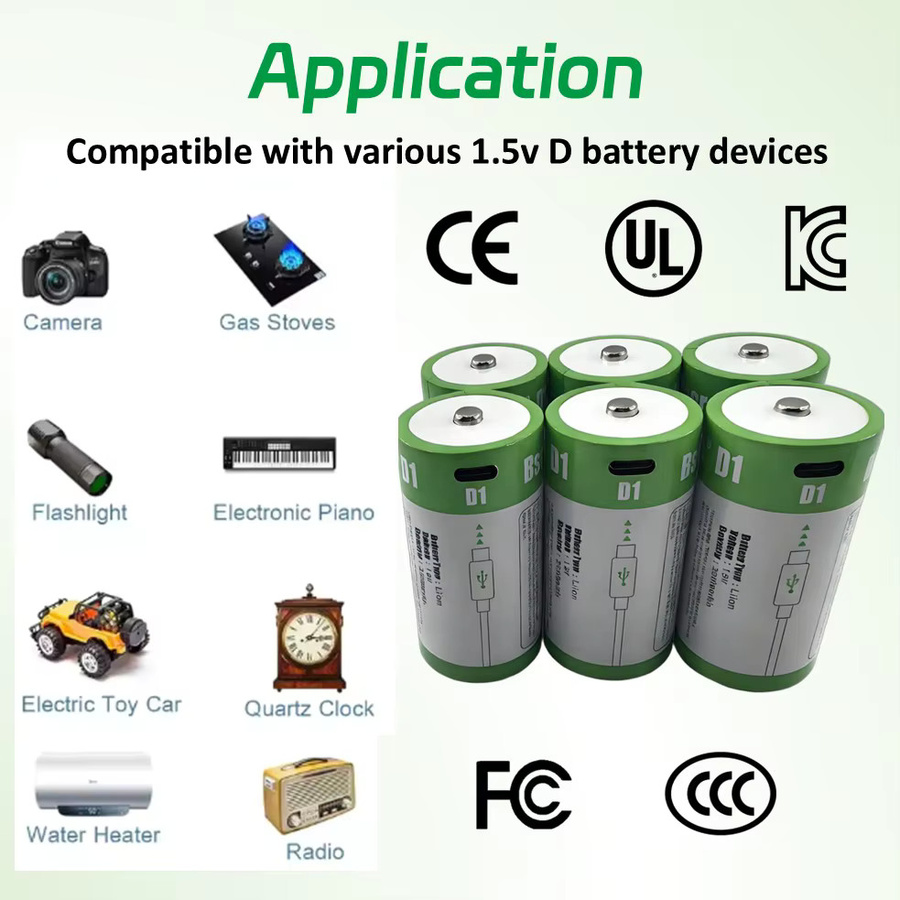 Rscrola D-Batterie Li-Ionen mit 23800mWh und USB-C Ladekabel in Grün - Bild 5