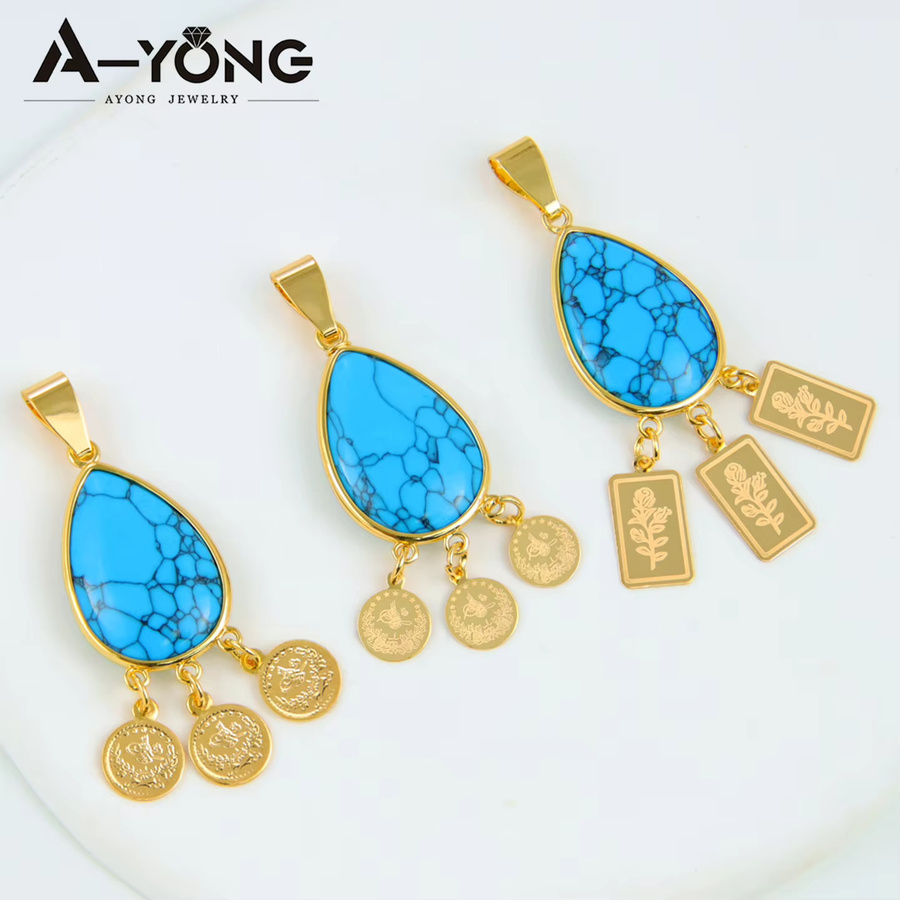 A-YONG AYONG JEWELRY Anhänger, Türkis, Gold, Damen - Bild 1