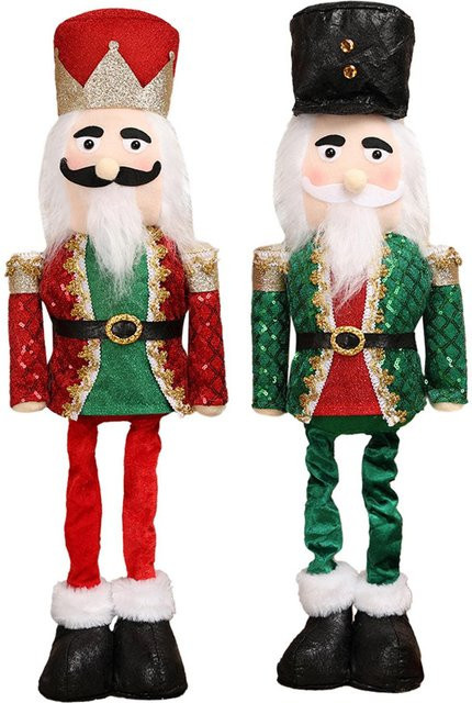 Homyl Weihnachts-Nussknacker Teleskopische Weihnachtsmann-Figur in Grün und Multicolour als Tischdekoration - Bild 1