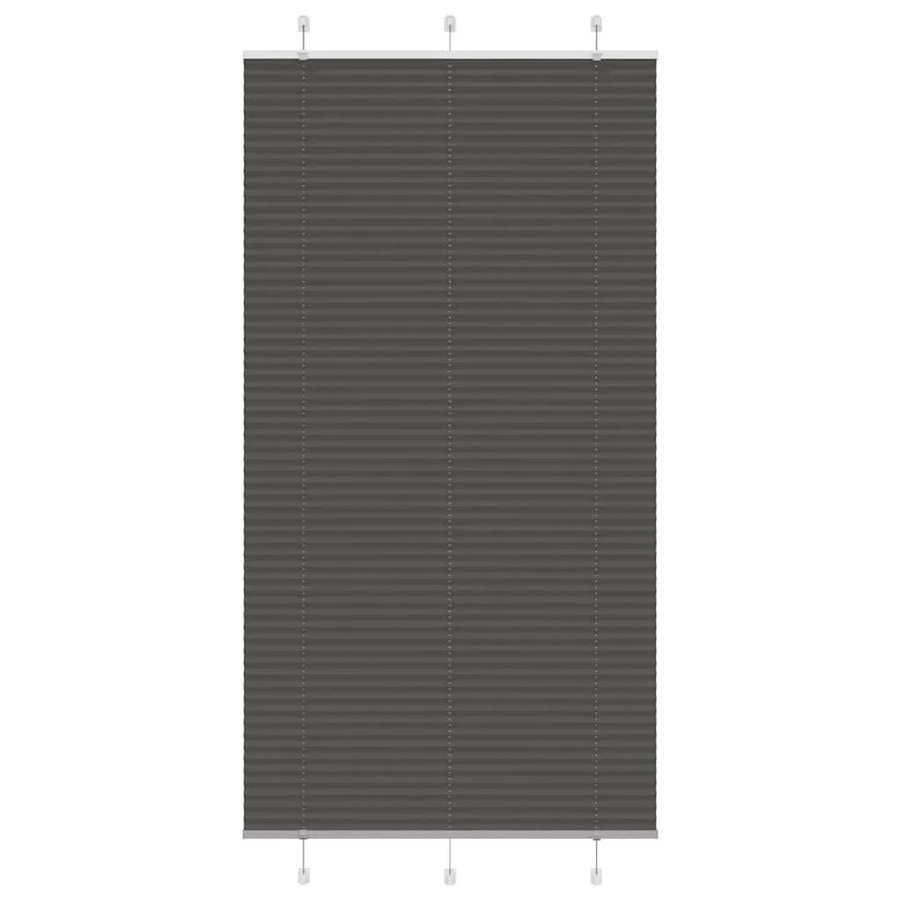 vidaXL Plissee Schwarz semi-transparent aus Polyester B: 110 cm, H: 200 cm - Bild 2