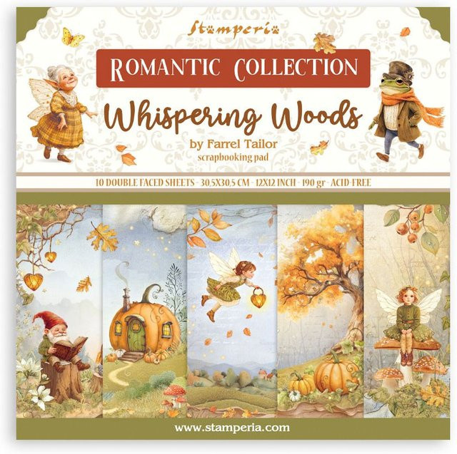 Stamperia Scrapbook-Block Whispering Woods in Multicolor, B/B: 30,5 x 30,5 cm - Bild 1
