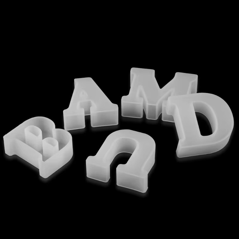 3D Silikonformen für Alphabet Großbuchstaben zur Herstellung von DIY Schmuck und Anhängern aus Epoxidharz, transparent - Bild 3