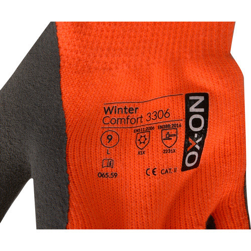 OX-ON Winterhandschuh Winter Comfort 3306 in Orange/Grau, Größe XL - Bild 5