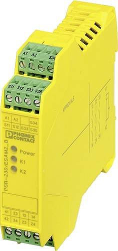 Phoenix Contact Sicherheitsrelais PSR-SPP-230AC/ESAM2/3X1/1X2/B in Gelb, Betriebsspannung 230 V/AC, 3 Schließer und 1 Öffner, Breite: 22.5 mm - Bild 1