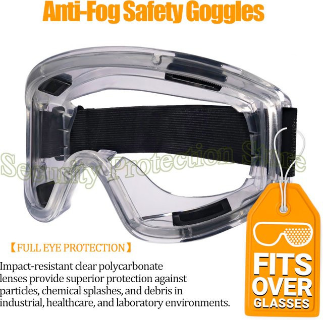 Antibeschlag-Schutzbrille für die Überbrille mit Schlag- und Spritzwasserschutz nach ANSI Z87.1 in Transparent - Bild 1