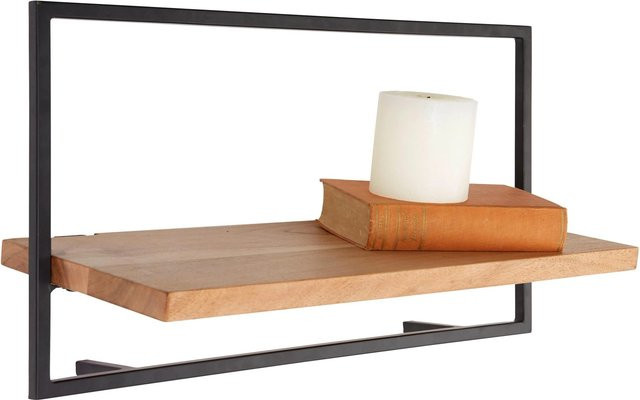 Mömax Wandregal modern in Schwarz und Akazienfarben aus Metall und Holz - Bild 1