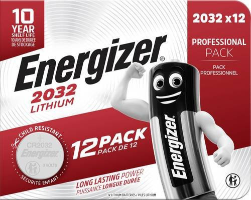 Energizer Knopfzelle CR2032 Professional Lithium 3V 240 mAh 12 Stück - Bild 1