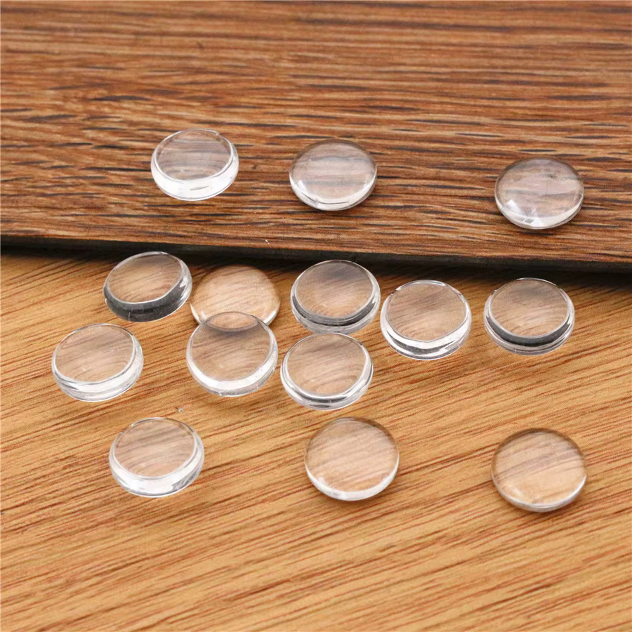 Glas Cabochon, rund, flache Rückseite, klar, Unisex - Bild 3