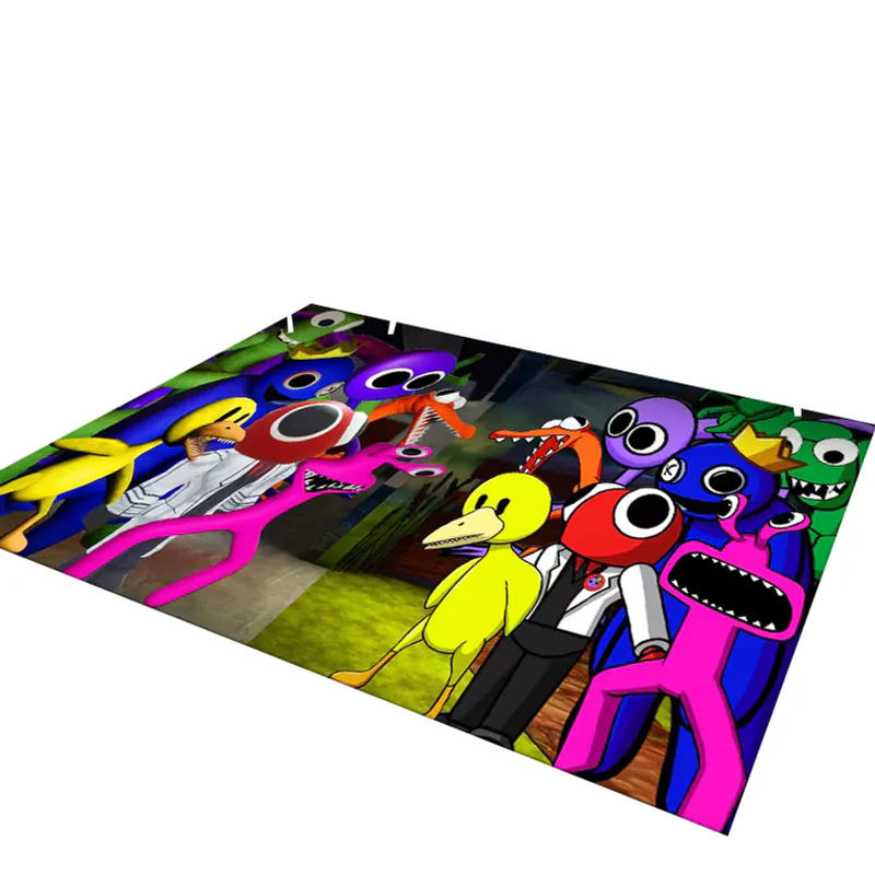 Livrane 3D Rainbows Friends Cartoon-Spielteppich für Kinder, rutschfest, mehrfarbig - Bild 2