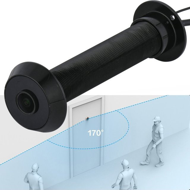 HQCAM Kabellose WLAN LED-Türspion-Kamera mit 1080P Full HD, 2MP Auflösung, Weitwinkel, IR-Audio und Tuya-Unterstützung in Schwarz - Bild 1