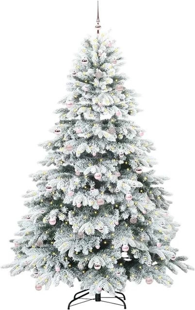 vidaXL Künstlicher Weihnachtsbaum Grün mit 300 warmweißen LEDs, Höhe: 240 cm, aus PE und PVC - Bild 1