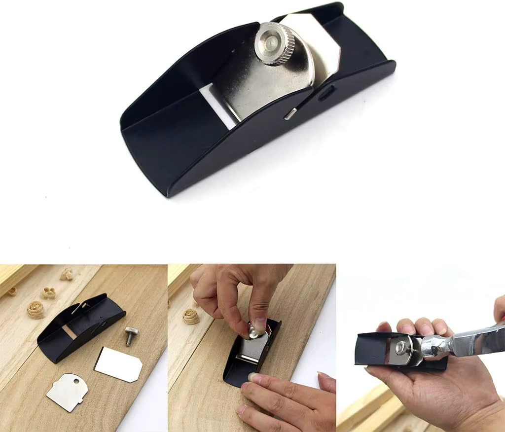 HORN Mini-Holzhobel aus Aluminiumlegierung in Schwarz für Zimmerei und Handwerk - Bild 5