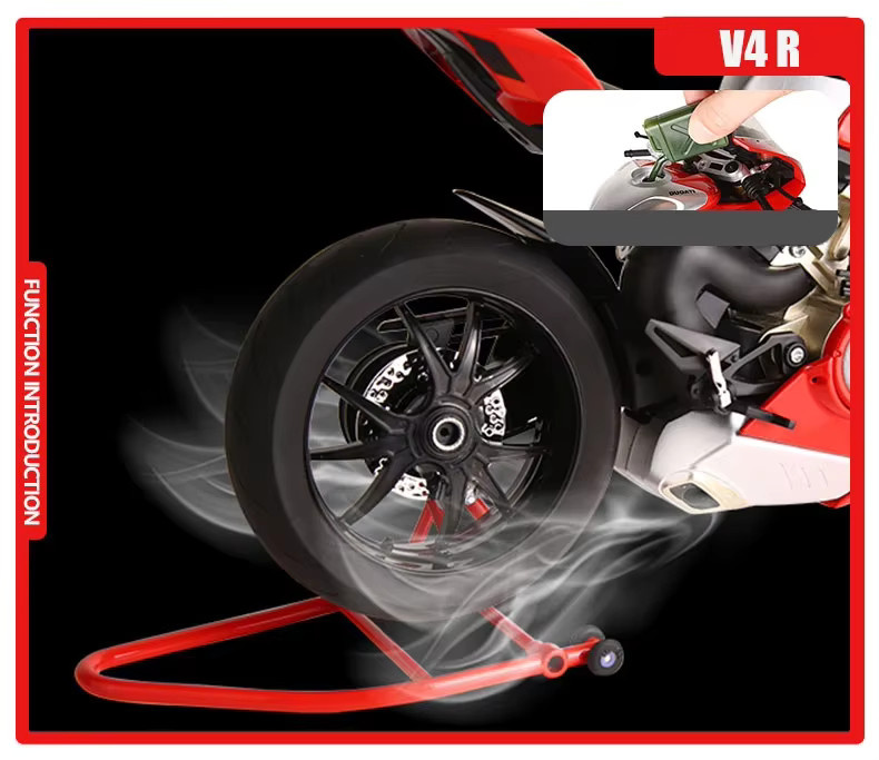 MAKEDA Ducati V4S H2R Racing Motorrad, Modellauto, 1:6, Metall, Sound und Licht - Bild 2