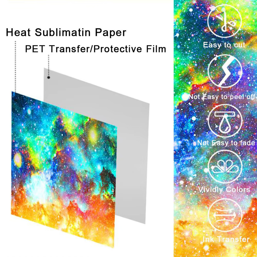 Findohope Galaxy Infusible Ink Transfer Sheet Sublimation Vinyl in Grün und Mehrfarbig für DIY Dekorationen wie Tassen, T-Shirts und Taschen - Bild 3