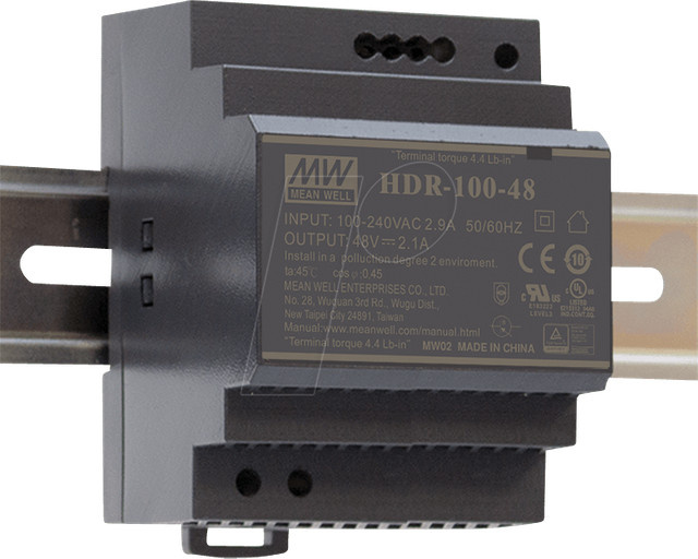 Exsys Netzteil 100 Watt für EX-6100PoE (HDR-100-48) in Grau - Bild 1