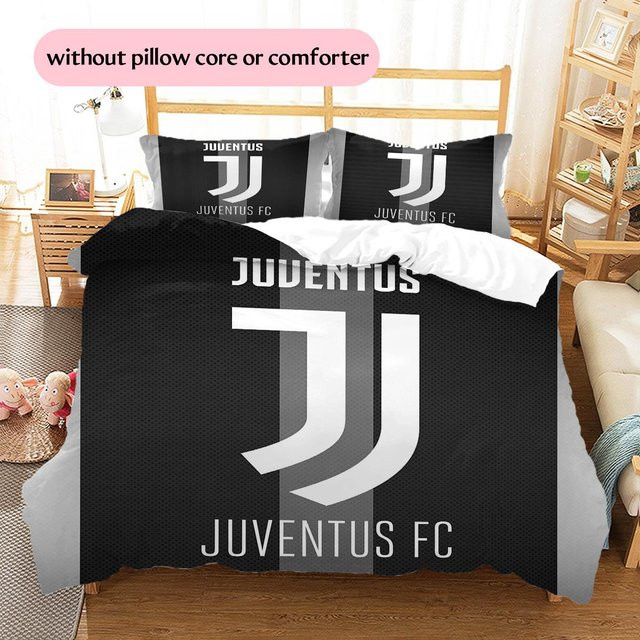 DayByDayLove Juventus F.C. Bettwäsche-Set mit Muster, Schwarz, B/H: 135 x 200 cm (1 Bettbezug und 2 Kissenbezüge) - Bild 1