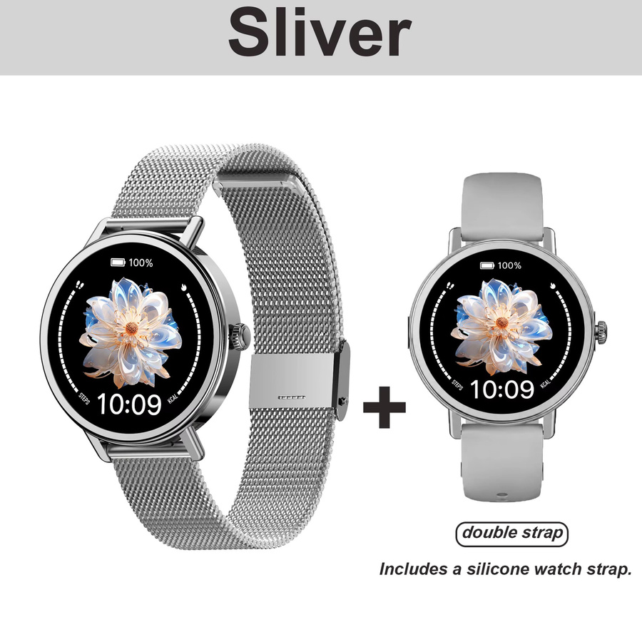 Blackview X30 Damen Smartwatch in Schwarz und Silber mit GPS, Bluetooth-Anruf, 1,26 Zoll HD-TFT-Display, Metallarmband und 100+ Sportmodi - Bild 7
