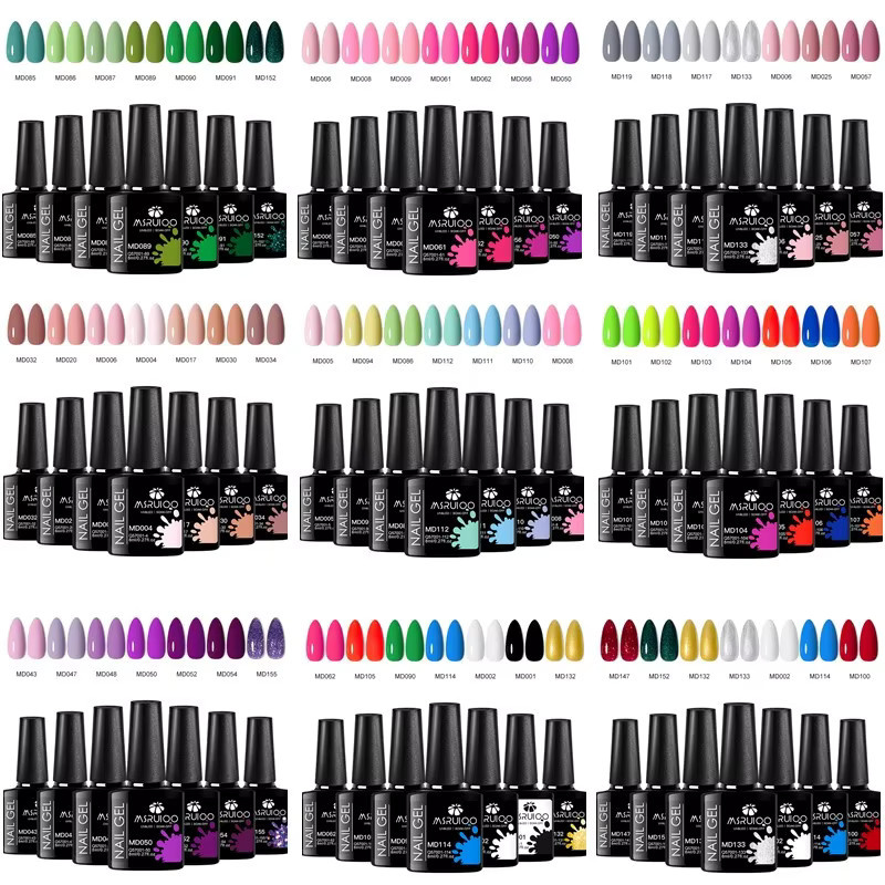 MSRUIOO Gel-Nagellack-Set, 7-teilig, Nude Rosa Lila, Glänzend, 8ml - Bild 5