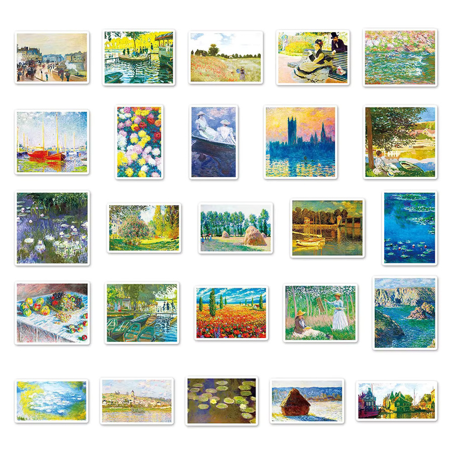 Charile Monet Kunst Ölgemälde Landschaft Aufkleber, 10-teiliges Set, multicolor - Bild 3