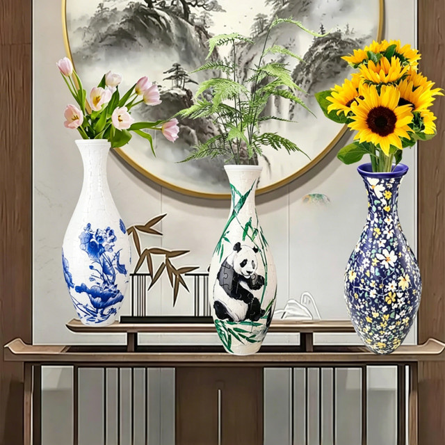 CONUSEA 3D Puzzle Vase mit floralem Design aus Pappe und Kunststoff - Bild 1