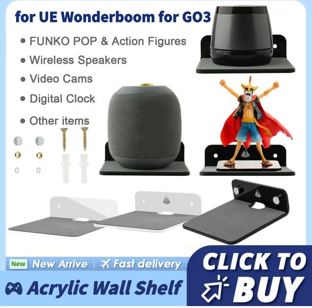 Multifunktionaler Acryl-Lautsprecherständer für Logitech UE Wonderboom, tragbares Wandmontage-Display-Regal für Webcam, Mobiltelefone und Router, Farbe: Beige - Bild 1