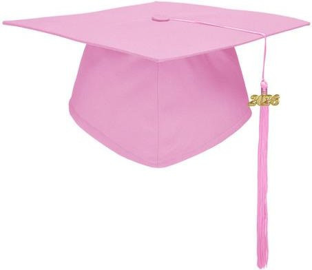 Abschlusskappe mit Quaste in Rosa mit elastischem Verschluss und verstellbarer Passform aus Pappe - Bild 1