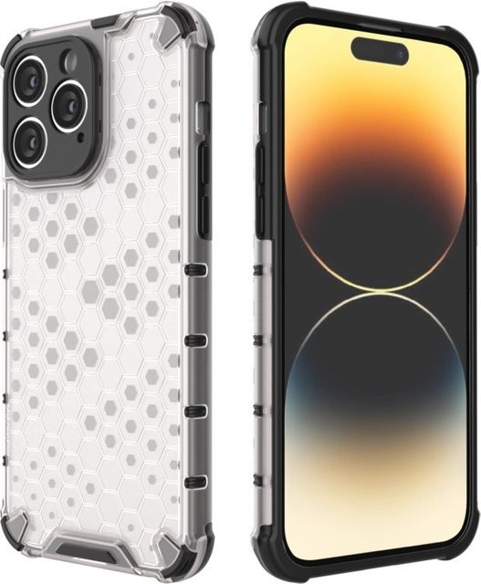 Hive Armor Stoßfeste Handyhülle für iPhone 17, 16, 15, 14 Pro Max, Plus, Air 16E in Transparent und Blau - Bild 1