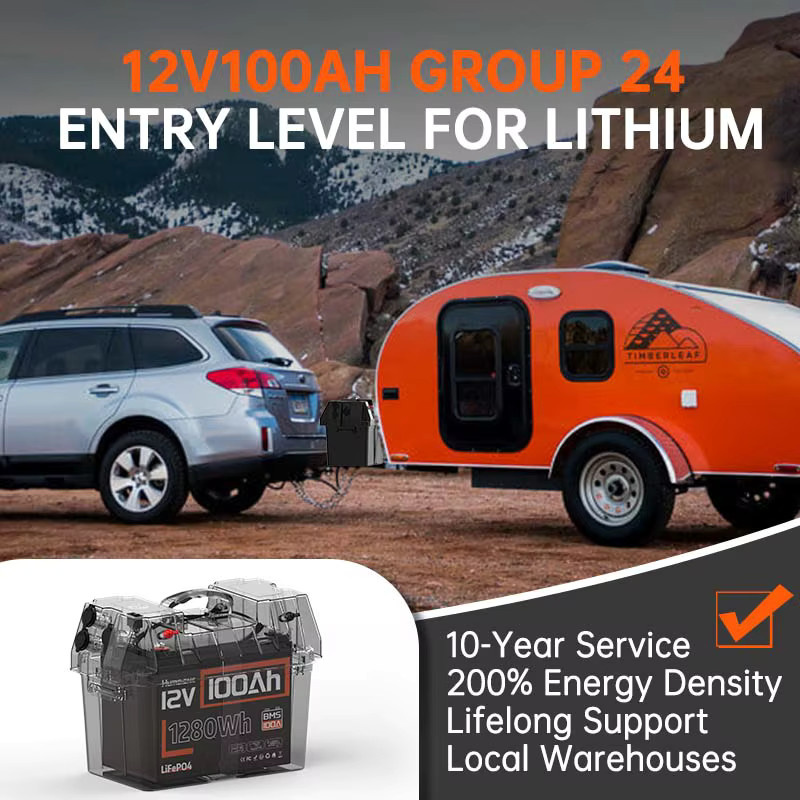 Humsienk Lithium-Eisenphosphat-Akku 12 V 100 Ah mit integriertem 100 A BMS in Schwarz - Bild 5