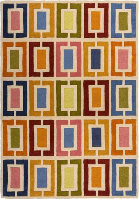 Flair Rugs Wollteppich Retro Blocks Mehrfarbig B: 80 cm, L: 150 cm - Bild 1