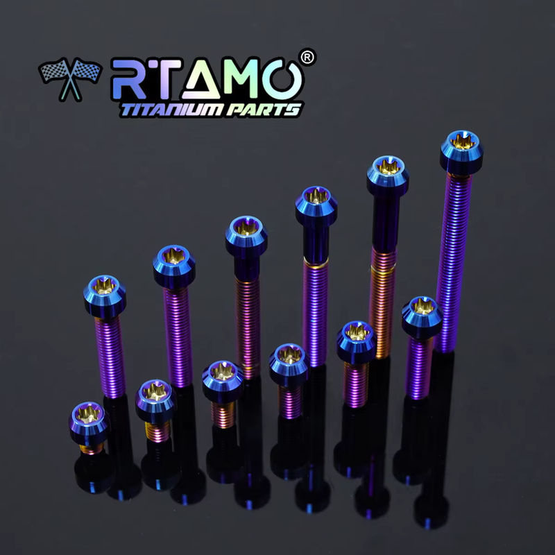 RTAMO Titan-Schrauben mit Torx-Kopf für Fahrrad und Motorrad, Pitch 0,8, Farbe: Silber/Mehrfarbig - Bild 3
