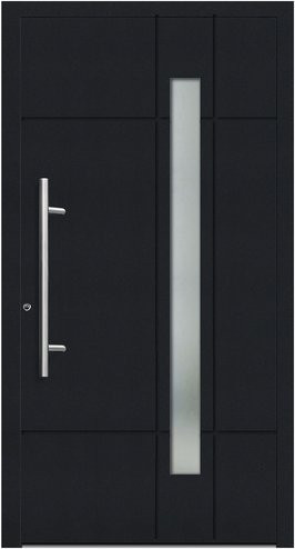 KNOCK Flügelüberdeckende Kunststoff-Haustür Terra mit Glaseinsatz, Anthrazit-Grau, B: 110 cm, H: 210 cm - Bild 1