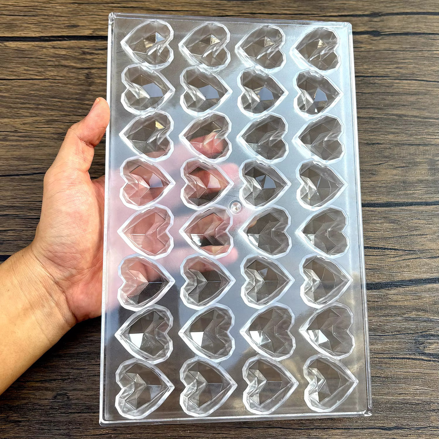 ALICAKE Schokoladenform Diamant-Herzform aus transparentem Polycarbonat für Konditorei und Backzubehör - Bild 4