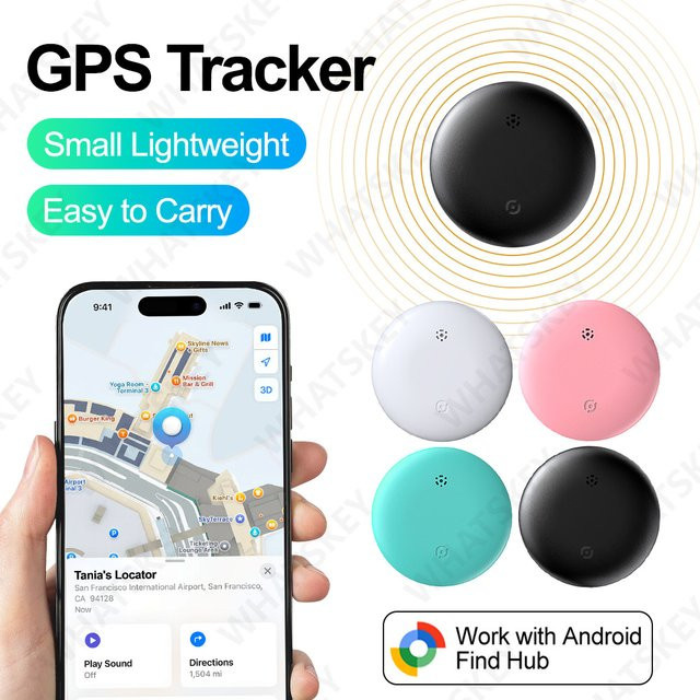 Android Anti-Verlust-Tracker mit Google Find My Device Unterstützung, wasserdichter Bluetooth Smart Tag Locator für Schlüssel, Geldbörsen und Fernbedienungen, Blau - Bild 1