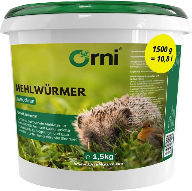 Orni Mehlwürmer Insektenfutter für Wildvögel 1,5 kg - Bild 1