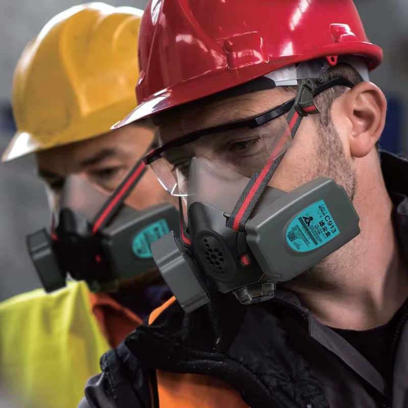 XYEHS Low-Profile Halbgesichts-Gas- und Staubmaske aus TPE zum Schutz vor Gasen, Dämpfen und Staub - Bild 2