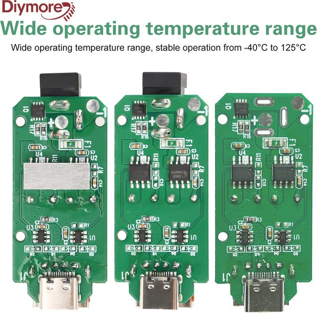 Diymore Dual-Port Schnelllademodul mit USB-A 30W und Typ-C 20W, VOOC Multi-Protokoll Step-Down-Lademodul DC 9V-30V, Grün - Bild 1