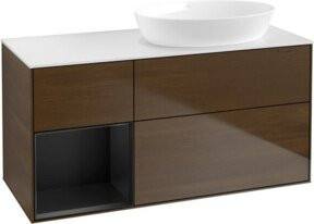 V&B Waschtischunterschrank Finion mit Wandbeleuchtung in Weiß und Blau, Breite: 120 cm, Tiefe: 50,1 cm, Höhe: 50,1 cm - Bild 1