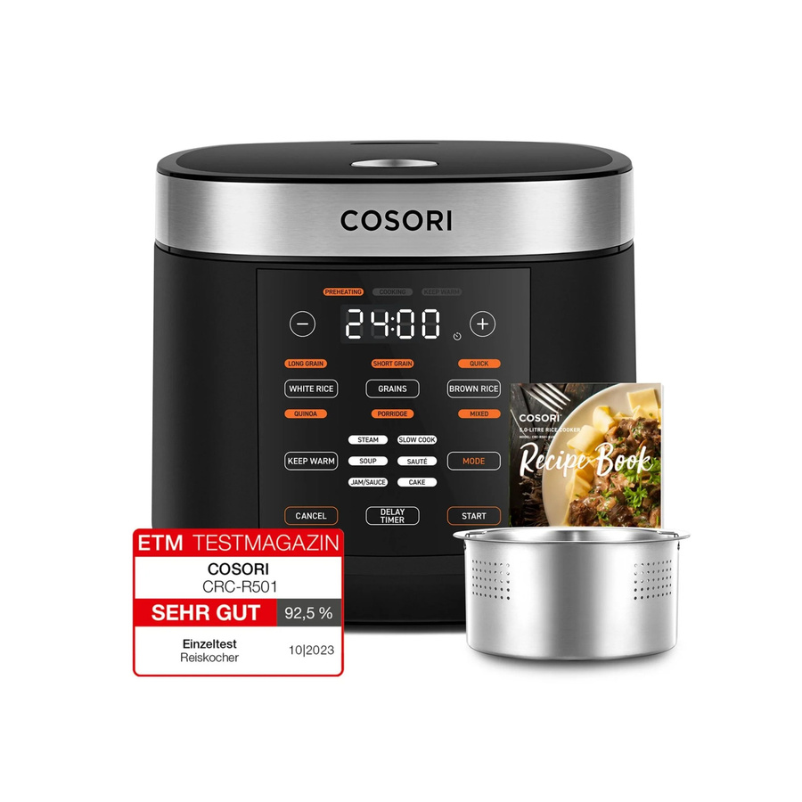 Cosori Multi-Cooker Chef Edition Reiskocher Schwarz Silber 5,0 Liter mit VeSync-App und Timerfunktion - Bild 2
