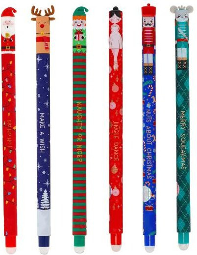 Lysa Radierbare Gelstifte Set mit Weihnachtsdesign, 6 Stück, Mehrfarbig - Bild 1