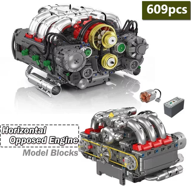 CETYL Technisches Baustein Set Horizontale Gegensetzte Motor Modell 609 Teile Mehrfarbig - Bild 1
