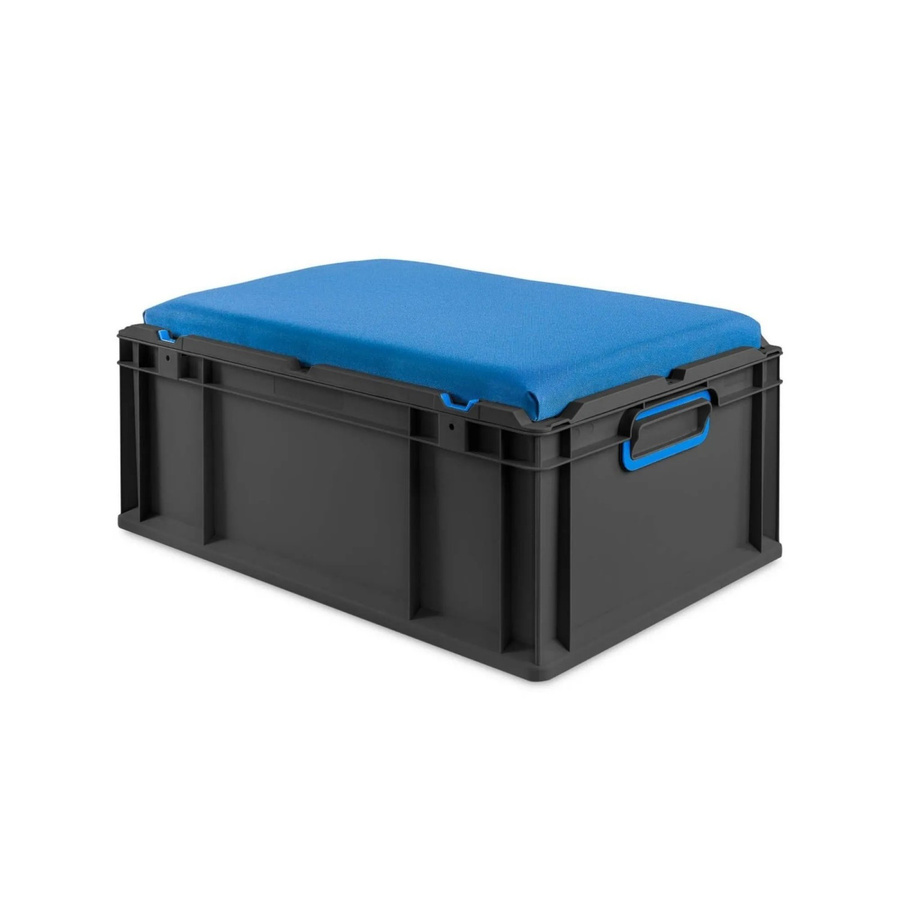 PROREGAL Eurobox Nextgen Seat Box Sitzbox Blau Schwarz H x B x T: 26,5 x 40 x 60 cm - Bild 2