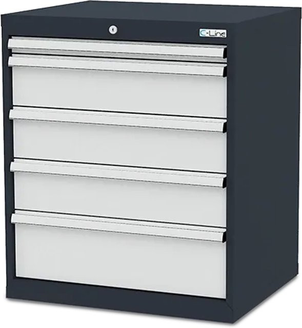 Simplaflex Schubladenschrank aus Stahlblech in Grau und Anthrazit, B/T/H: 70 x 57,5 x 82 cm - Bild 1