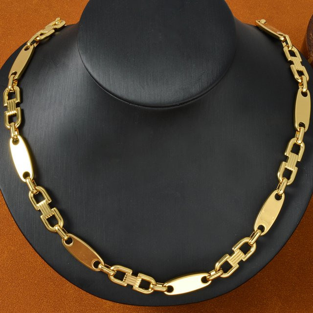 Halskette Gemischte Ovale Gliederkette, Gold, Damen - Bild 1