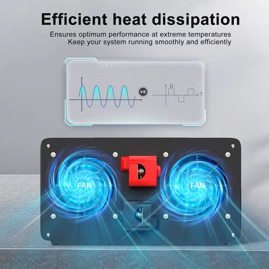 DATOUBOSS 2000W 12V DC auf 230V AC Reiner Sinus Wechselrichter mit USB-C und AC-Buchse, Spannungswandler für RV und Auto, Schwarz - Bild 5