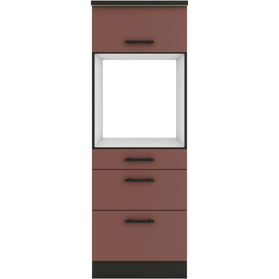 OPTIFIT Nizza407 Küchen-Geräteumbauschrank in Rostrot mit modernem Design und melaminbeschichteter Qualitätsspanplatte, Breite: 60 cm, Höhe: 58,3 cm, Tiefe: 56,5 cm - Bild 2