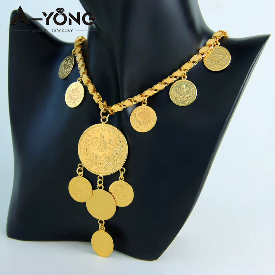 A-YONG AYONG JEWELRY Halskette, Münzen Anhänger, Gold, Damen, Vintage - Bild 2
