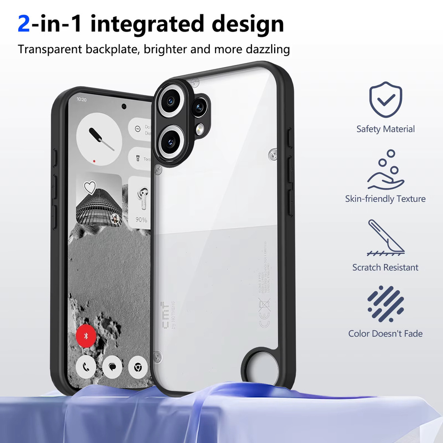 Nothing CMF Phone 2 Pro 5G Hülle mit stoßfestem Silikon-Stoßfänger und matter Rückseite in Transparent oder Purple - Bild 2
