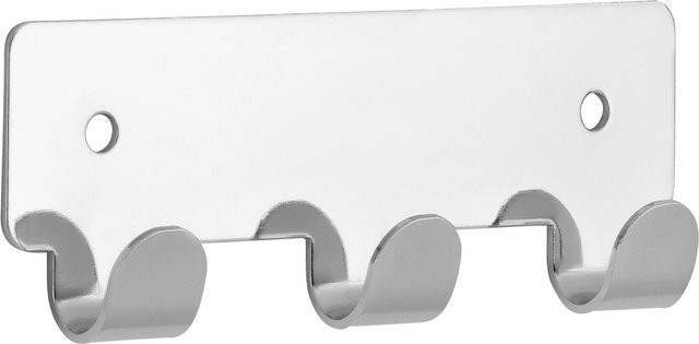 Siro Hakenleiste 1603 aus Metall in Chrom Glänzend Silber mit 3 Haken, Länge: 11,4 cm - Bild 1