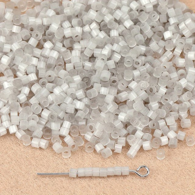 NASSBORO Glasperlen, Opal-Katzenaugen, grau, 2 mm - Bild 1